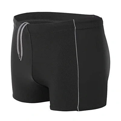 Abbildung von Aquarti Herren Badehose Kurz mit Kontrastpaspel, Farbe: Schwarz/Grau, Größe: 5XL