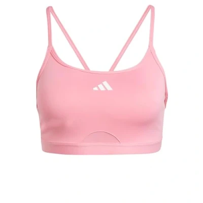 Abbildung von adidas Women&#039;s Aeroreact Training Light Support 3 Stripes Bra Sport BH, semi Blue Burst/White, M C D