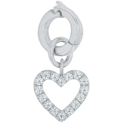 Abbildung von Amor Charm 925 Sterling Silber Damen Charms, mit Zirkonia synth., 1,8 cm, Weiß, Herz, Kommt in Schmuck Geschenk Box, 2038516
