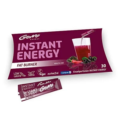 Abbildung von GoMo Energy Instant Getränkepulver mit L Carnitin, Acai, Grüntee Extrakt, Koffein, Chili Extrakt &amp; Vitamin B zuckerfreier Fettstoffwechsel Drink (Fat Burner 30 Portionen beerig)
