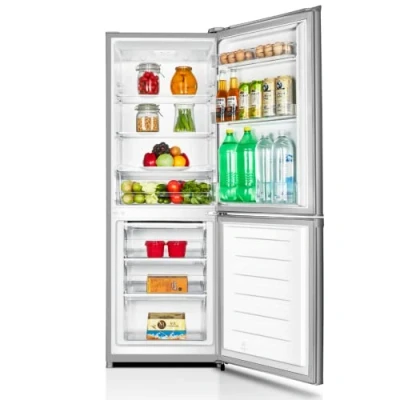 Abbildung von PKM KG225.4A+++ IX Kühl Gefrierkombination Inox Design 162x56cm 159 Liter Kühlen 71 Gefrieren 39 dB LED Beleuchtung 168kWh