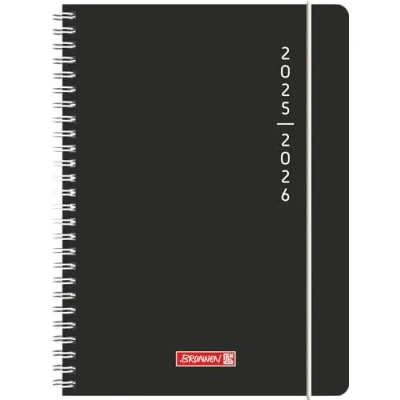 Abbildung von BRUNNEN Schülerkalender 2025/2026 „Plain Black“ A5, Kunststoff