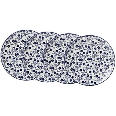 Abbildung von Ritzenhoff &amp; Breker Kuchen und Frühstücksteller Set Royal Sakura, 4 teilig, 21,5 cm Durchmesser, Porzellangeschirr, Blau Weiß, 21.50 x 2.50