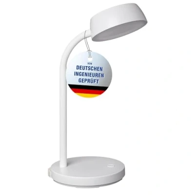 Abbildung von Maul Schreibtischlampe LED MAULabby Kleine mit Standfuß Moderne Tischlampe für Schreibtisch, Büro Flexible Lampe 3000K warmweißem Licht Weiß