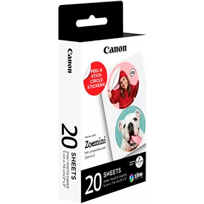 Abbildung von Canon Fotopapier »ZINK™ mit vorgestanzten runden Stickern ZP 2030 2C 20«, DIN A8