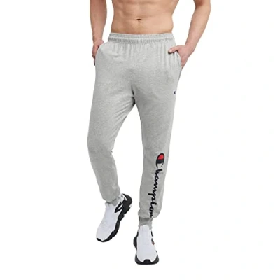 Abbildung von Champion Herren Joggers, Lightweight Lounge, Jersey Graphic Pants for Men, 31&quot; Trainingshose, Grau, Mittel