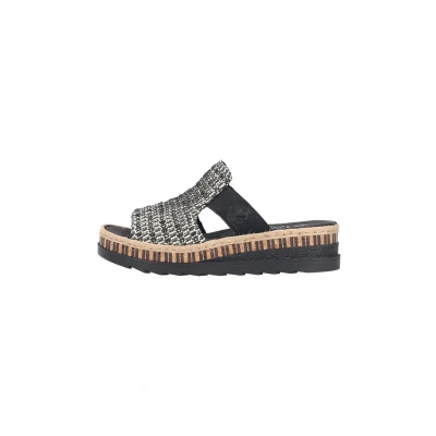 Abbildung von Rieker Damen Pantolette in schwarz Kombi Gr. 36