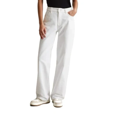 Abbildung von Marc OߴPolo Denim Damen Jeanshose aus Bio Baumwolle Wide Leg, Mehrfarbig (White Multi 01), W29/L34