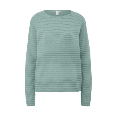Abbildung von QS MIT Strukturmuster Strickpullover, Damen, Größe: Medium, Ozeangrun