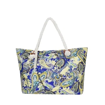 Abbildung von DonDon Strandtasche XXL Familie Badetasche Damen mit Reißverschluss Beach bag groß Paisley Muster bunt