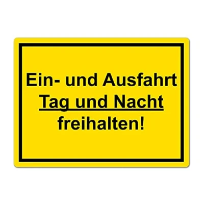 Abbildung von XXL Einfahrt und Ausfahrt freihalten Schild 40 x 30 cm aus stabiler PVC Hartschaumplatte 5 mm mit UV Schutz von STROBO