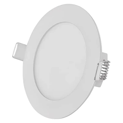 Abbildung von EMOS LED Panel 7 W, runde 480 lm Einbauleuchte, Deckenleuchte in Weiß mit Durchmesser 12 cm, extra flach, Einbautiefe 2,1 Lichtfarbe neutralweiß 4000 K, inkl. Treiber