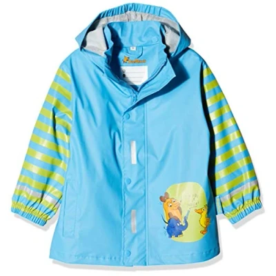 Abbildung von Playshoes Unisex Kinder Regenjacke Wind Und Wasserdicht Regenmantel Regenbekleidung, Blau Die Maus, 80 EU