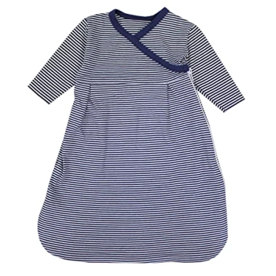 Abbildung von TupTam Baby Unisex Langarm Innenschlafsack, Farbe: Streifenmuster Dunkelblau, Größe: 74 80