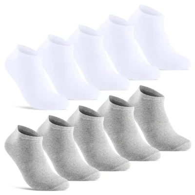 Abbildung von 10 Paar Sneaker Socken Herren kurze Baumwolle 10810 (Weiß Grau 43 46)