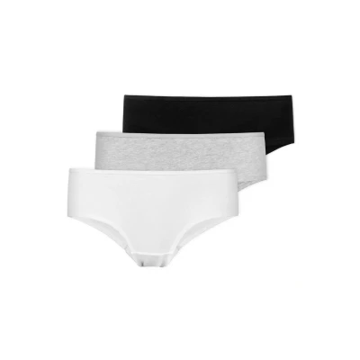 Abbildung von Snocks 3 PACK Panties Mix weiß hellgrau schwarz, Damen, Größe: Large, schwarz