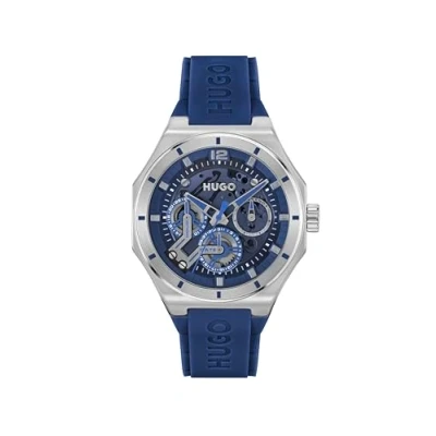 Abbildung von HUGO Grail Skeleton Chronograph blau silber blau, Herren, Größe: One Size,