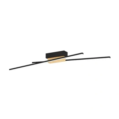 Abbildung von Eglo 900488 Deckenleuchte PANAGRIA Alu, Stahl, Holz schwarz, braun LED 2X13W 3000K L:93.5cm B:7.5cm H:11cm dimmbar