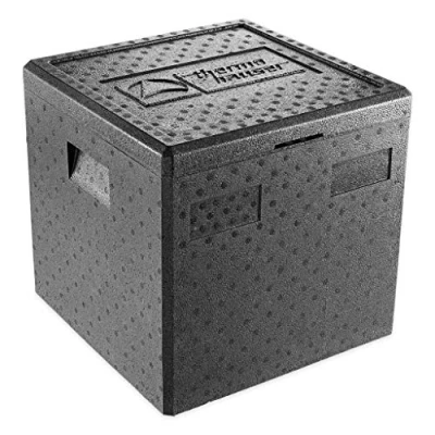 Abbildung von thermohauser EPP Thermobox Pizza schwarz mit Deckel 41,5 Liter 41 x 40 cm Pizzabox für Lieferservice