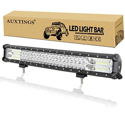 Abbildung von AUXTINGS 22 Zoll 324W dreireihiger LED Arbeitslicht Bar Autoscheinwerfer Offroad Flutlicht Scheinwerfer 6000K imprägniern IP67 Arbeits Licht 12V 24V