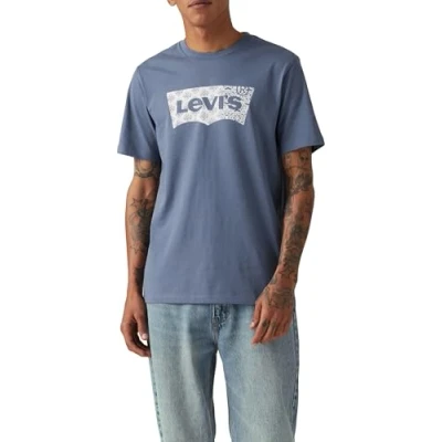 Abbildung von Levi&#039;s Graphic CREW NECK TEE Tshirt print, Herren, Größe: XXL, Batwing fill vintage indigo