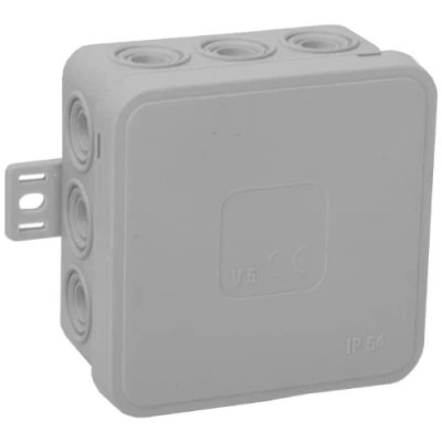 Abbildung von ORNO JB 13803 Abzweigdose Aufputz IP54 12 Kabeleinführungen 85x85x41mm 1 Stk. (grau)