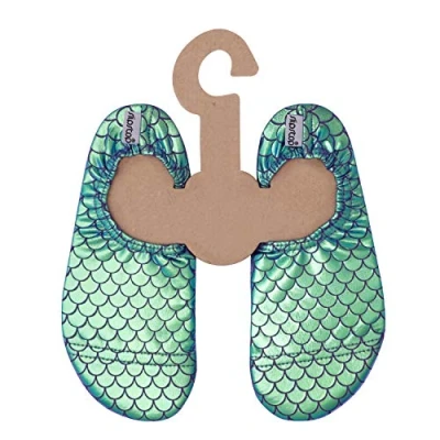 Abbildung von Slipstop Kinder Strandschuhe Anti Rutsch Sport Schuhe Schwimmschuhe Badeschuhe Urlaub Yoga Pool für Mädchens mit Meerjungfrau Fischschuppen, Gr. 21 23