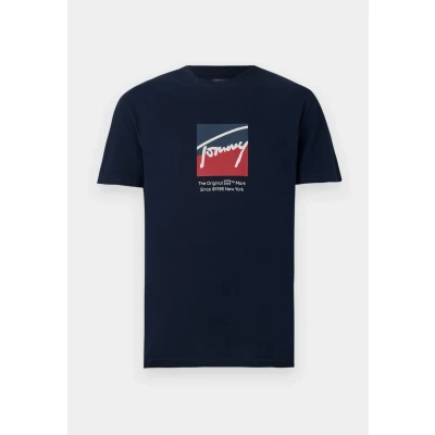 Abbildung von Tommy Jeans Tshirt print, Herren, Größe: 44, Dark night navy