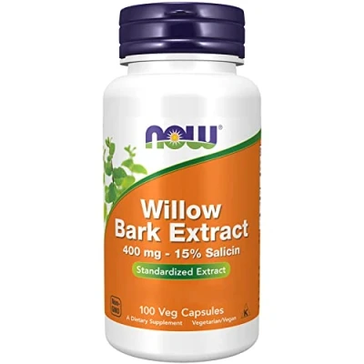 Abbildung von Now Foods, Willow Bark Extract (Weidenrinden Extrakt), 400mg, 100 vegane Kapseln, Laborgeprüft, Sojafrei, Glutenfrei, Ohne Gentechnik
