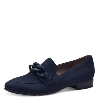 Abbildung von Jana Damen Loafer ohne Absatz Vegan Blockabsatz, Blau (Navy), 37 EU