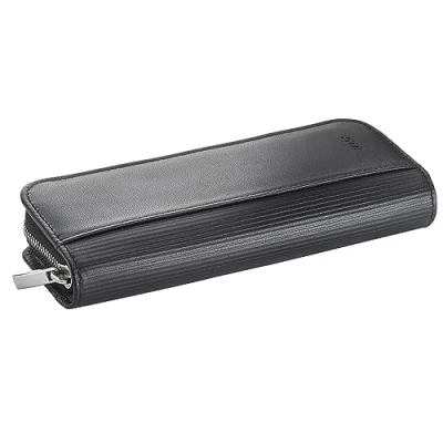 Abbildung von LAMY A 403 Lederwaren Hochwertiges Kalbsleder Reißverschlussetui 859 in der Farbe Schwarz Für zwei Schreibgeräte