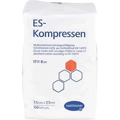 Abbildung von ES Kompressen unsteril 7,5 x 7,5cm 8 fach 100