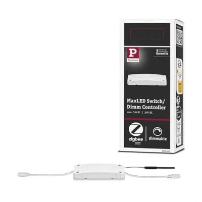 Abbildung von Paulmann 500.45 Smart Home Zigbee Maxled Schalt/Dimm Controller, Kunststoff, max. 144W 24V DC Schaltgerät 50045 Amazon Echo Plus kompatibel, 3.8 x 9.5 1.8 cm,Single Coloured