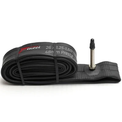 Abbildung von Fincci 26 x 1,25 1,50 Zoll 48mm Sclaverandventil Schläuche Fahrradschlauch für Mountainbike MTB Rennrad Hybrid Fahrrad