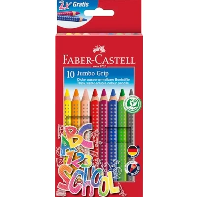Abbildung von FABER CASTELL 280922 Jumbo Buntstifte Set, 10 teilig, bruchsicher, für Kinder und Erwachsene