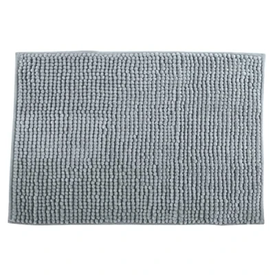 Abbildung von MSV Badteppich Badvorleger Duschvorleger Chenille Hochflor Badematte 50x80 cm Hellgrau