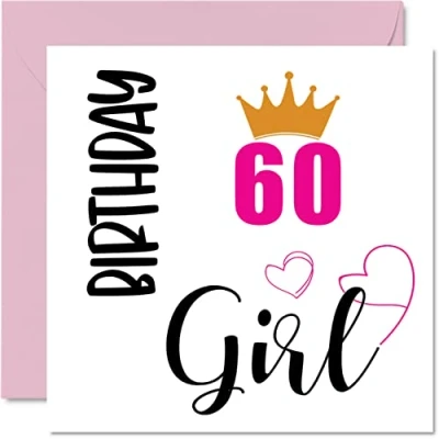 Abbildung von Geburtstagskarte zum 60. Geburtstag für Frauen Geburtstagskarten 60 Jahre alte Frau, Oma, Stiefmutter, Tante, Schwester, 145 mm x