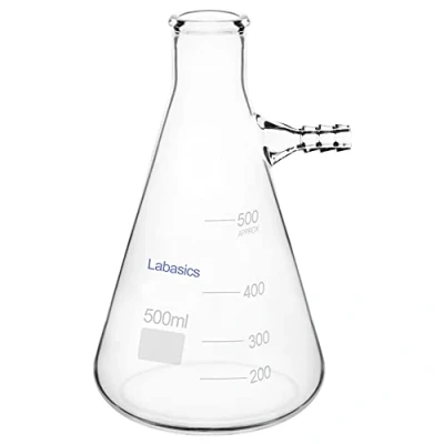Abbildung von Labasics Glass 500 ml Filterung Fläschchen, Borosilikatglas Filtering Flask, Fläschchen mit Tubulation,