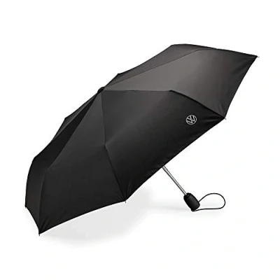 Abbildung von Volkswagen 000087602P Regenschirm Taschenschirm Schirm schwarz, mit neuem VW Logo