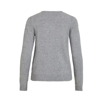 Abbildung von VILA Viril Vneck Strickpullover, Damen, Größe: XL, Medium grey melange