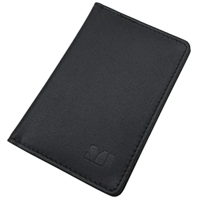 Abbildung von myledershop Kalbsleder Kreditkartenetui/Visitenkartenetui/Kartenetui/Scheckkartenetui/Kartenmäppchen MJ Design Germany mit RFID &amp; NFC Schutz in Schwarz