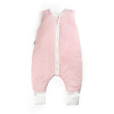 Abbildung von Ehrenkind® Baby Sommerschlafsack mit Füßen 1.0 Tog aus weicher OEKO TEX zertifizierter Bio Baumwolle Sommer Schlafsack Gr. 90 Rosa weißen Punkten 1