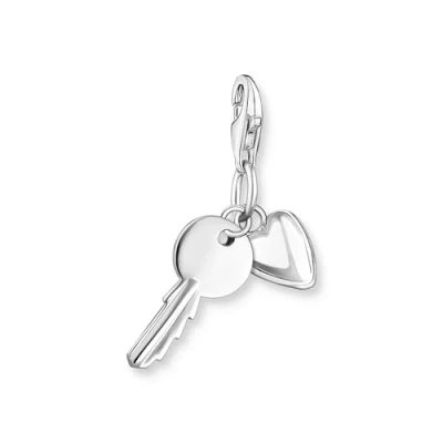 Abbildung von Thomas Sabo Damen Charm Club Anhänger Love Ensemble aus Schlüssel und Herz 925er Sterlingsilber 0349 001 12