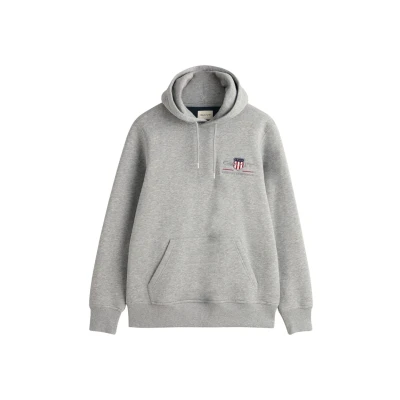 Abbildung von GANT Medium Archive Shield Kapuzenpullover, Herren, Größe: Small, Grey melange
