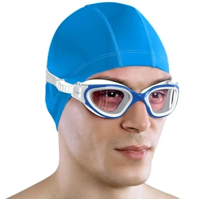 Abbildung von AqtivAqua Schwimmbrille Herren Damen Schwimmbrillen Erwachsene Kinder DX C (Blau weiß, Klare)