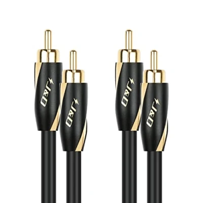 Abbildung von J&amp;D Audiophiles Cinch Kabel, 24 AWG 2 x Stecker auf Stereo Audiokabel, Kupfergehäuse vergoldetes Subwoofer Kabel für Heimkino, Verstärker, HiFi Systeme, Lautsprecher, 2,7 m