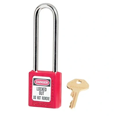 Abbildung von Master Lock 410LTRED Thermoplastisches Sicherheitsvorhängeschloss für Mechanische Verriegelungen, Rot, Bügel 7,6 x 2 cm