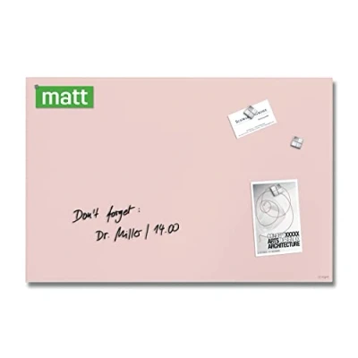 Abbildung von SIGEL GL514 Premium Glas Magnettafel 60x40 cm, rose: matt, nicht spiegelnd, TÜV geprüft, einfache Montage, Artverum