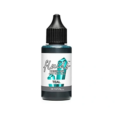 Abbildung von Octopus Fluids Resin Ink TEAL, Alcohol für Epoxidharz und UV Resin, Farbe, Harz Farbe türkis, 30 ml