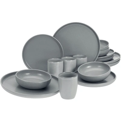 Abbildung von CreaTable, 33075, Serie Uno, 16 teiliges Geschirrset, Kombiservice aus Steinzeug, spülmaschinen und mikrowellengeeignet, Made in Portugal